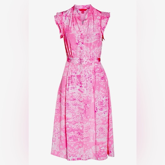 Lilly Pulitzer🦄 NWT Palm Beach Silk Midi Dress Pop Up Skinny Dipping 🦄 - Picture 12 of 12